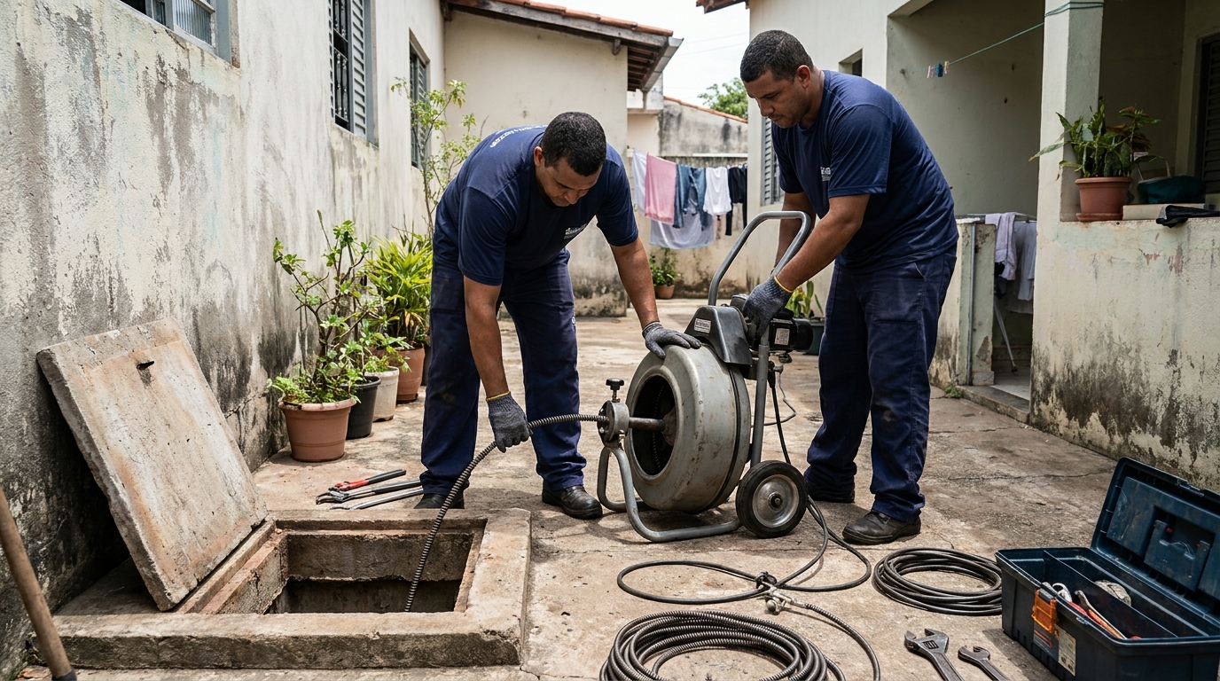 Desentupimento de Coluna Sanitária na Itaúna, São Gonçalo‑RJ